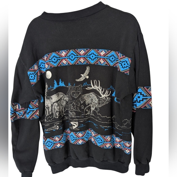 Rare AU Sportswear Vintage 90s Wildlife Sweatshirt..Size Large - Picture 2 of 7